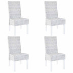 Sillas de comedor 4 uds ratán Kubu y madera mango blanco