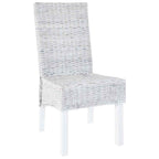 Sillas de comedor 4 uds ratán Kubu y madera mango blanco