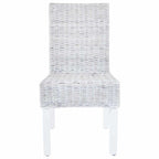 Sillas de comedor 4 uds ratán Kubu y madera mango blanco