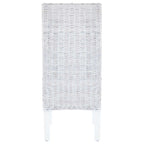Sillas de comedor 4 uds ratán Kubu y madera mango blanco