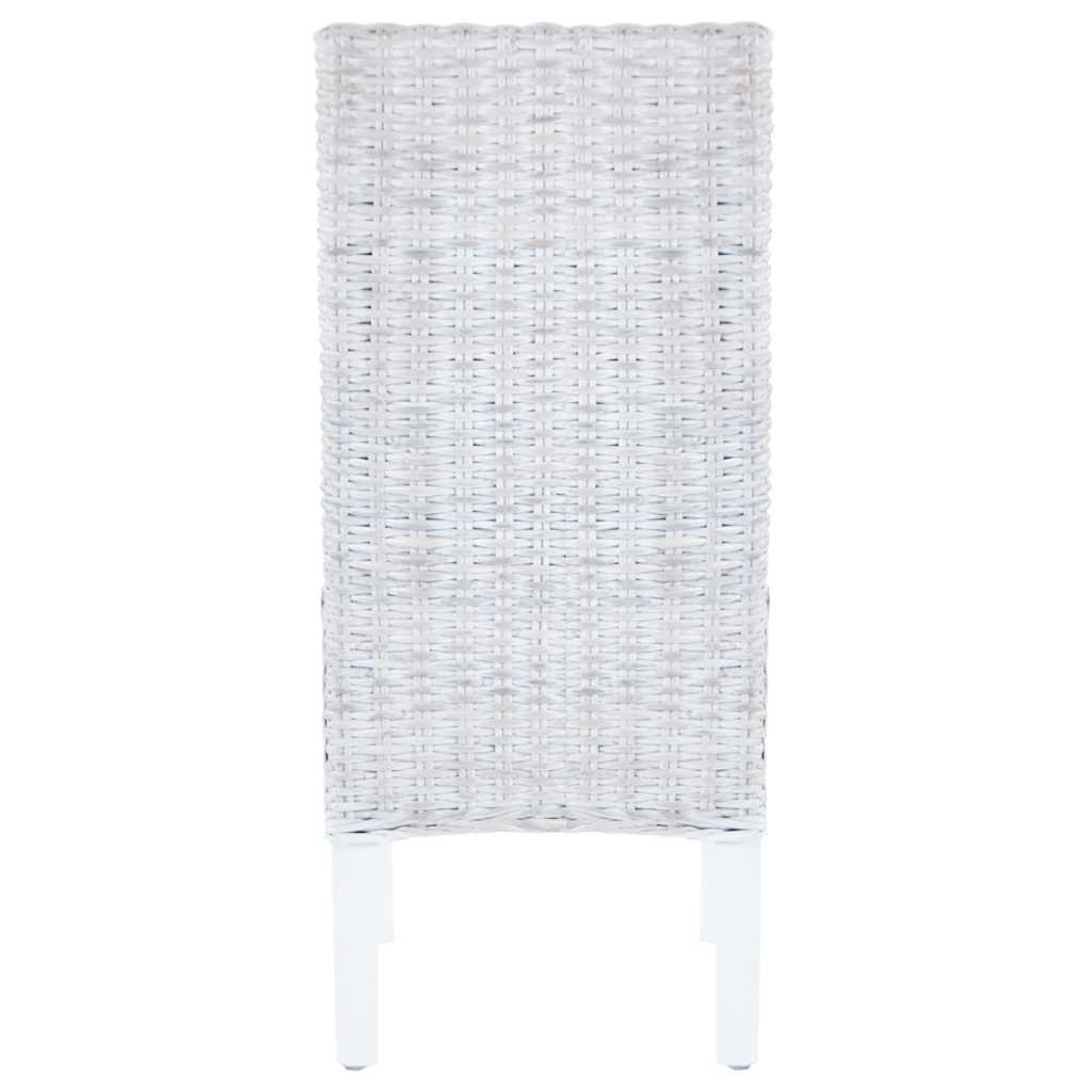 Sillas de comedor 4 uds ratán Kubu y madera mango blanco