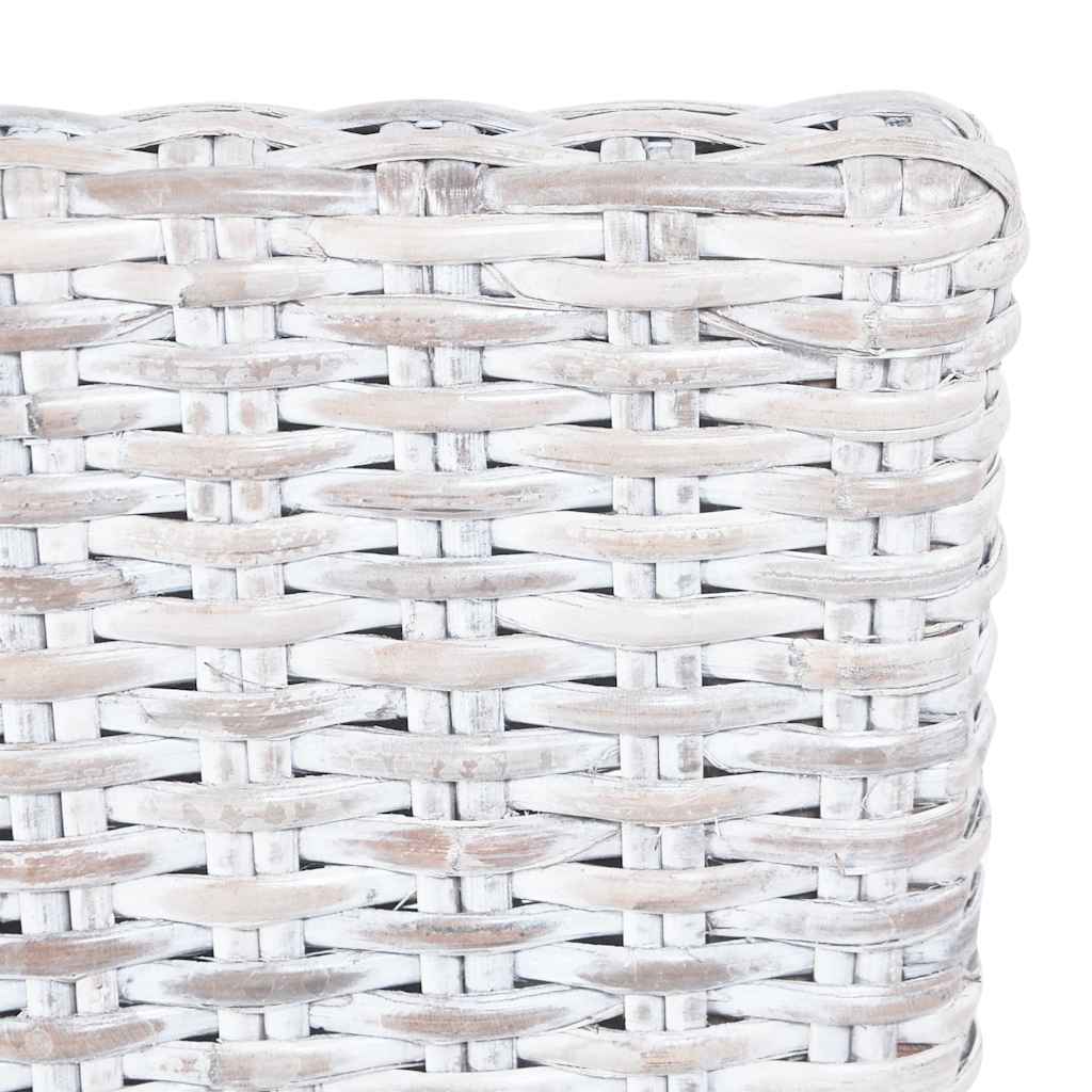 Sillas de comedor 4 uds ratán Kubu y madera mango blanco
