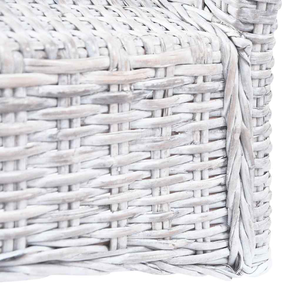 Sillas de comedor 4 uds ratán Kubu y madera mango blanco