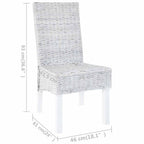 Sillas de comedor 4 uds ratán Kubu y madera mango blanco