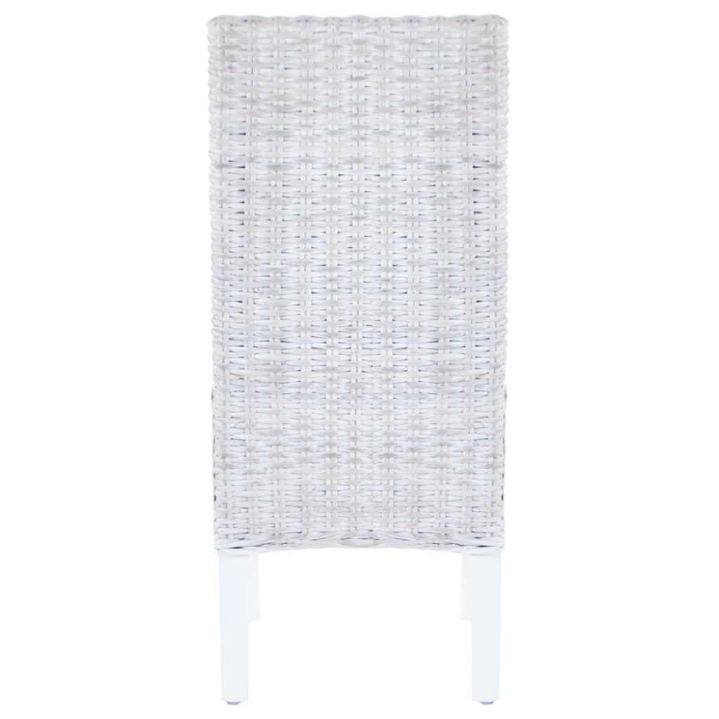 Sillas de comedor 6 uds ratán Kubu y madera mango marrón claro