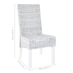 Sillas de comedor 6 uds ratán Kubu y madera mango marrón claro
