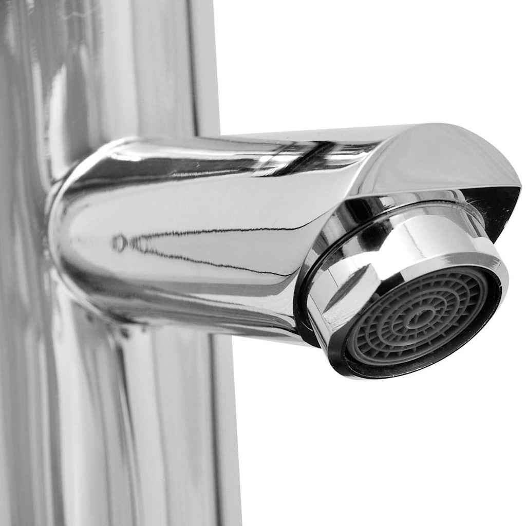 Lavabo de baño con grifo mezclador cerámica ovalado blanco
