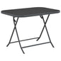 Folding garden table, glass and steel, gray, 100x75x72 cm