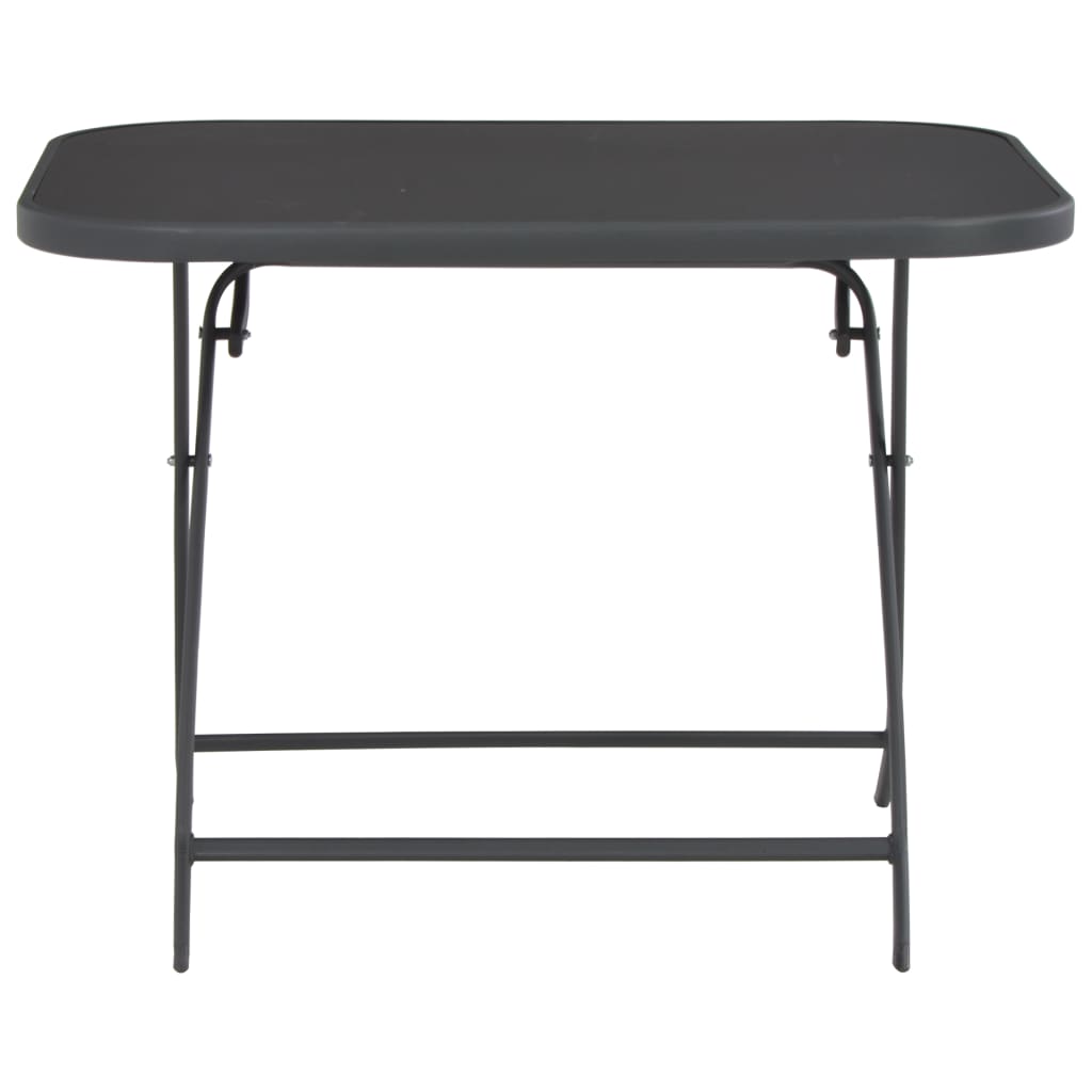 Mesa de jardín plegable vidrio y acero gris 100x75x72 cm