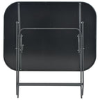 Mesa de jardín plegable vidrio y acero gris 100x75x72 cm