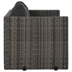 Set de comedor de jardín 3 pzs y cojines ratán sintético gris