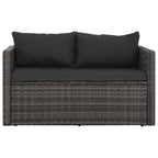 Set de comedor de jardín 3 pzs y cojines ratán sintético gris