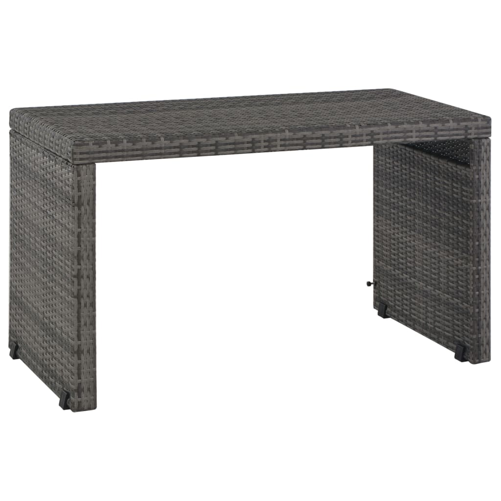 Set de comedor de jardín 3 pzs y cojines ratán sintético gris