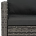 Set de comedor de jardín 3 pzs y cojines ratán sintético gris