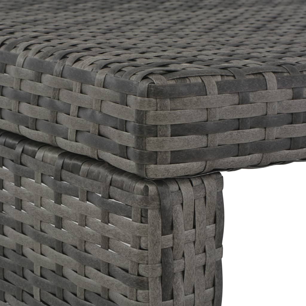 Set de comedor de jardín 3 pzs y cojines ratán sintético gris