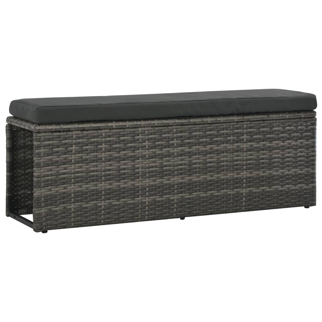 Set de comedor de jardín 3 pzs y cojines ratán sintético gris