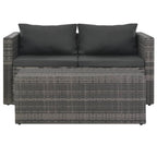 Set de salón para jardín 6 pzs y cojines ratán sintético gris
