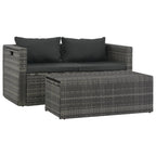 Set de salón para jardín 6 pzs y cojines ratán sintético gris