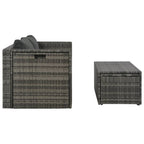 Set de salón para jardín 6 pzs y cojines ratán sintético gris