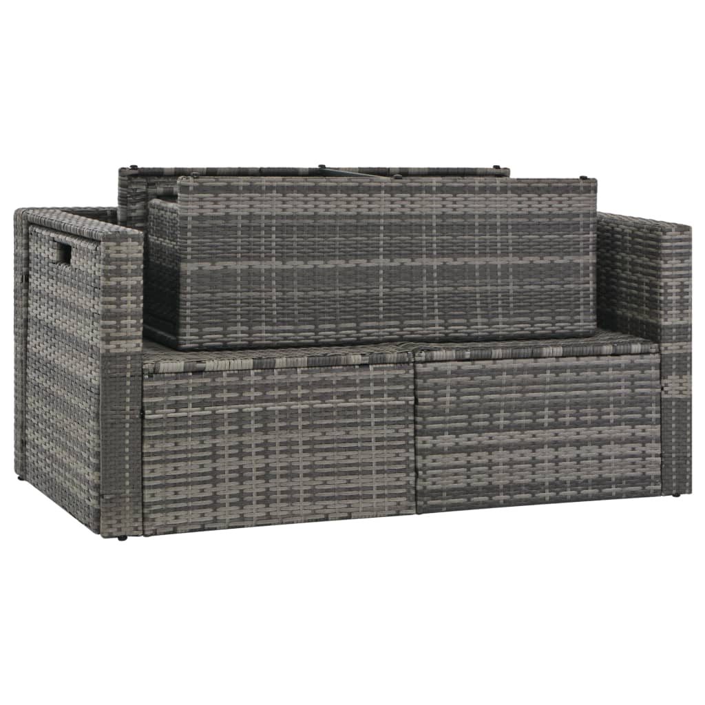 Set de salón para jardín 6 pzs y cojines ratán sintético gris