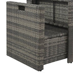 Set de salón para jardín 6 pzs y cojines ratán sintético gris