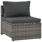 Set de salón para jardín 6 pzs y cojines ratán sintético gris
