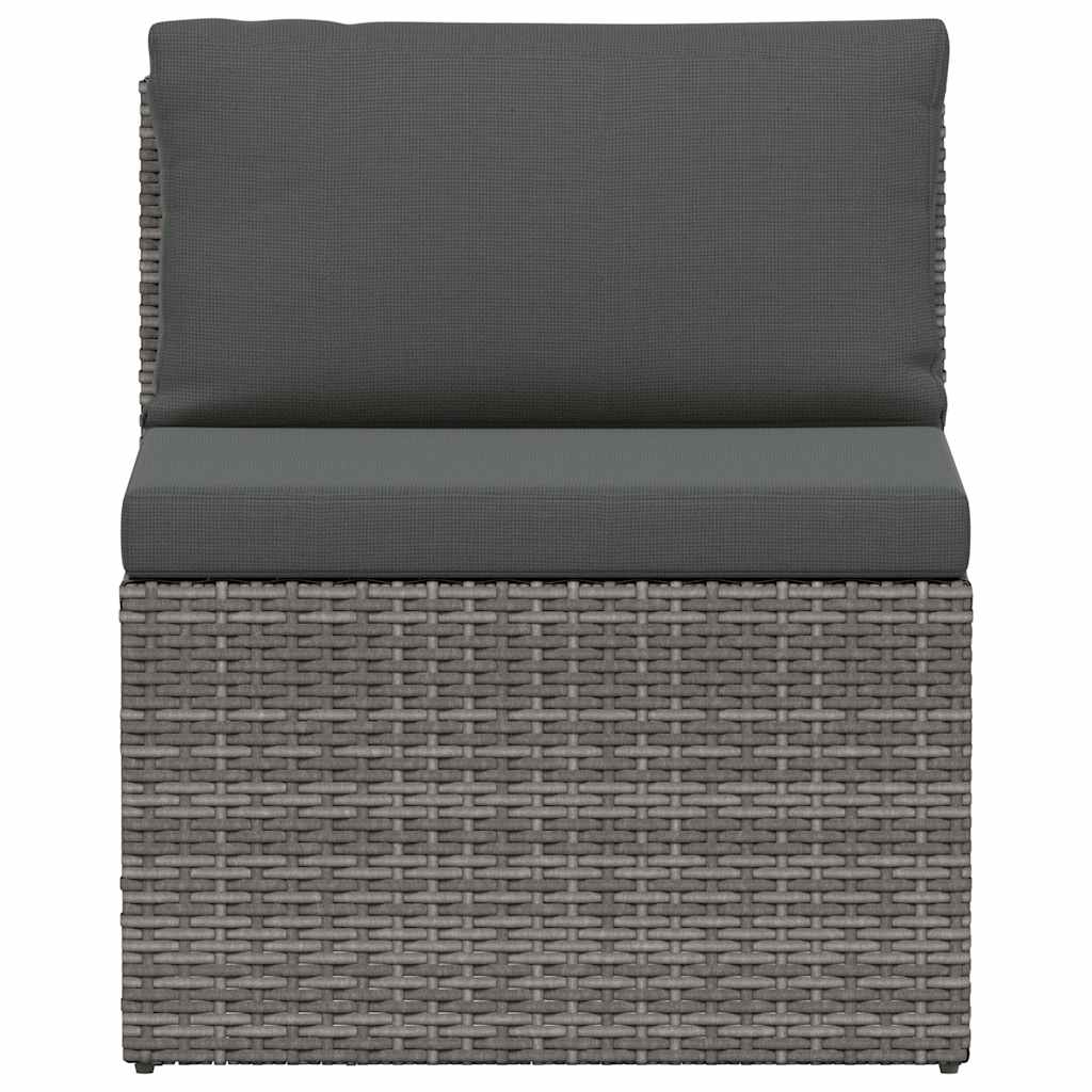 Set de salón para jardín 4 pzs y cojines ratán sintético gris