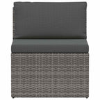 Set de salón para jardín 4 pzs y cojines ratán sintético gris