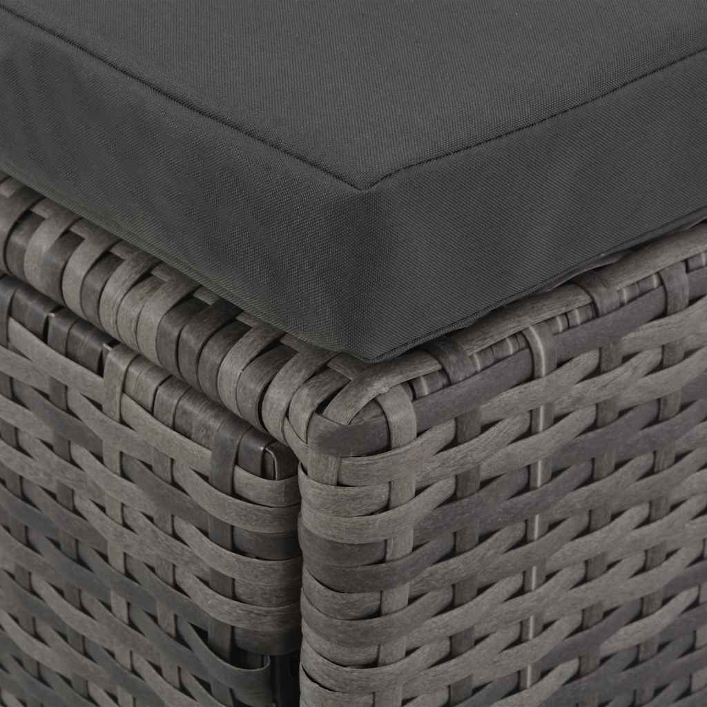 Set de salón para jardín 4 pzs y cojines ratán sintético gris