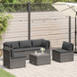 Conjunto de sala para jardim 4 peças e almofadas rotim sintético cinzento