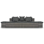 Set de muebles de jardín 4 pzas y cojines ratán sintético gris