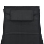 Tumbona de ratán sintético y textilene negro