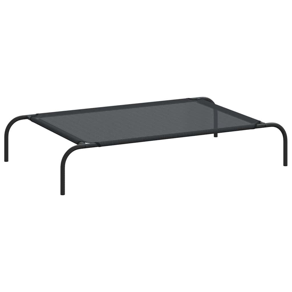 Cama de perro elevada negra textilene L