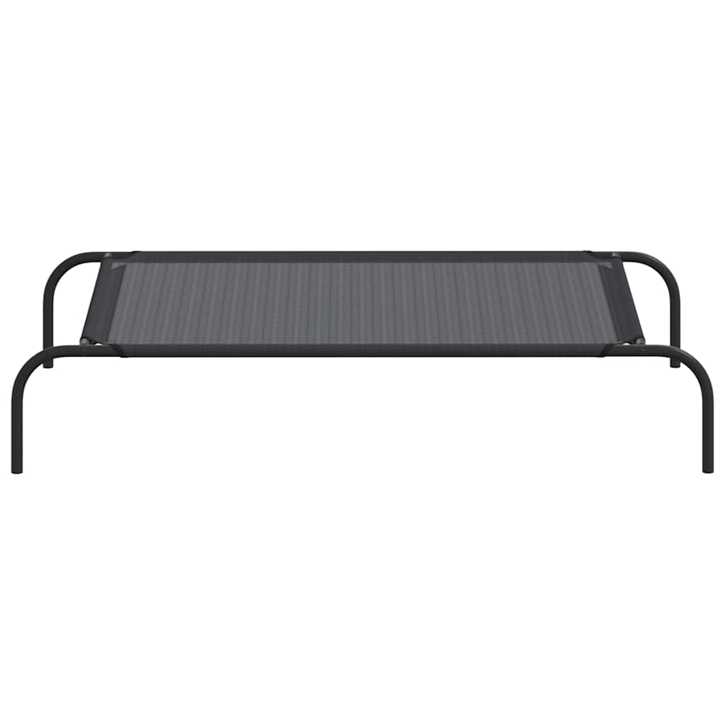 Cama de perro elevada negra textilene L