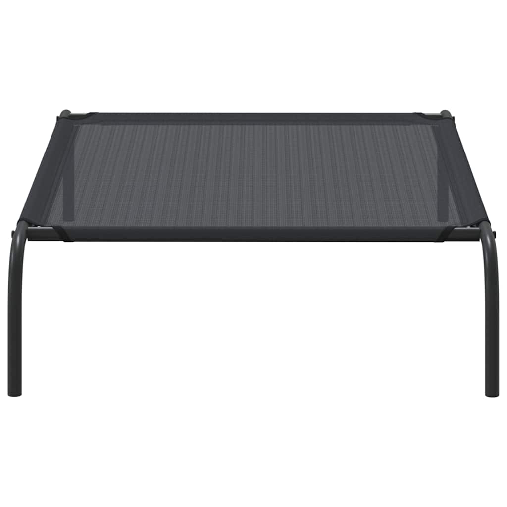Cama de perro elevada negra textilene L