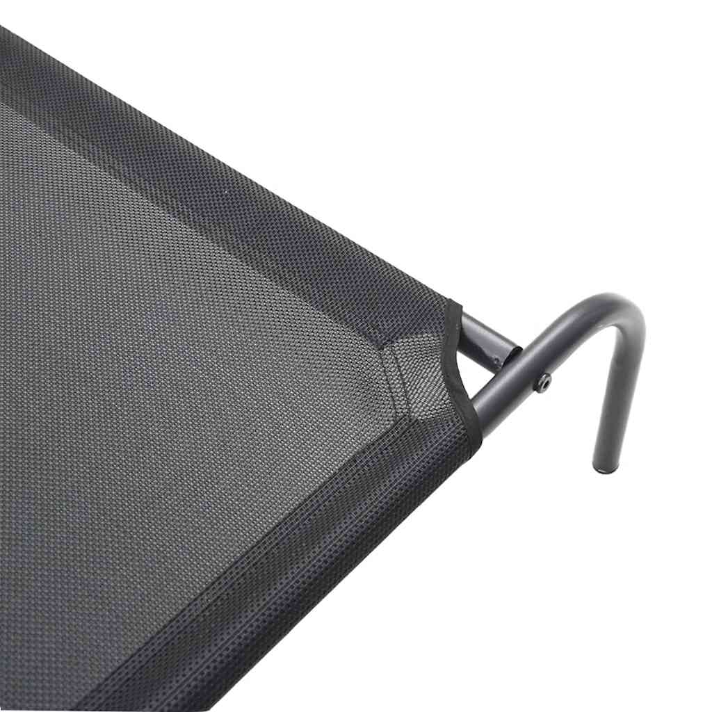 Cama de perro elevada negra textilene L