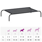 Cama de perro elevada negra textilene L