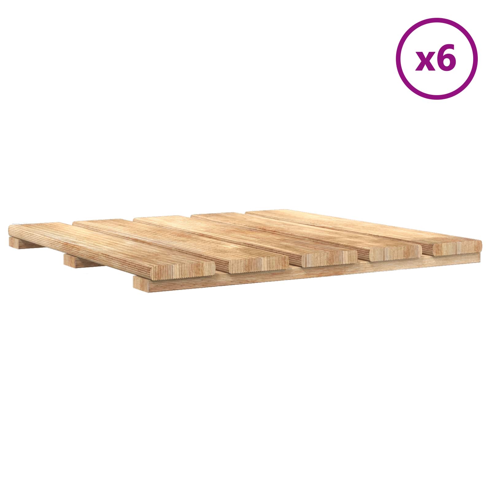 Tile de Decking 6 pcs Marrón 50 x 50 cm Pino Impregnado Marrón