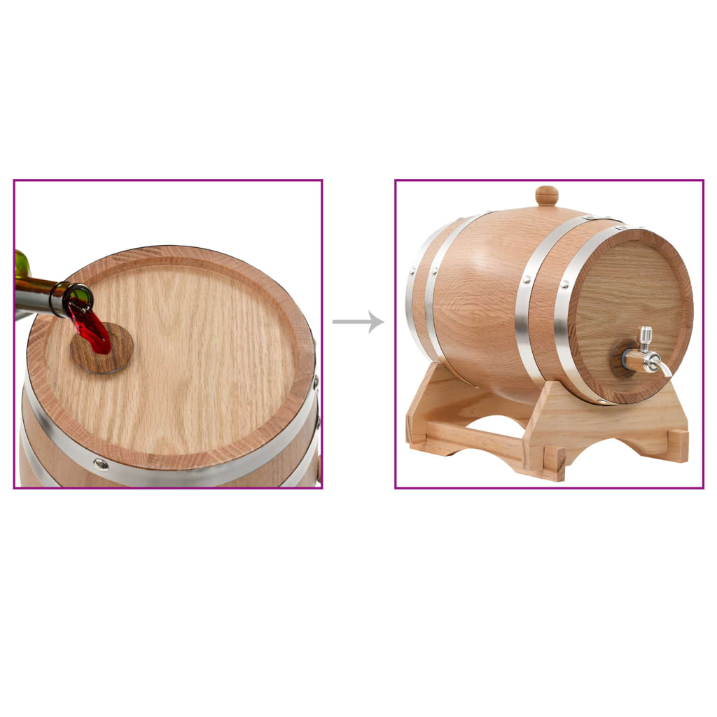Barril de vino con grifo madera roble macizo 6 L
