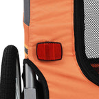 Remolque de bicicleta para mascotas naranja y gris