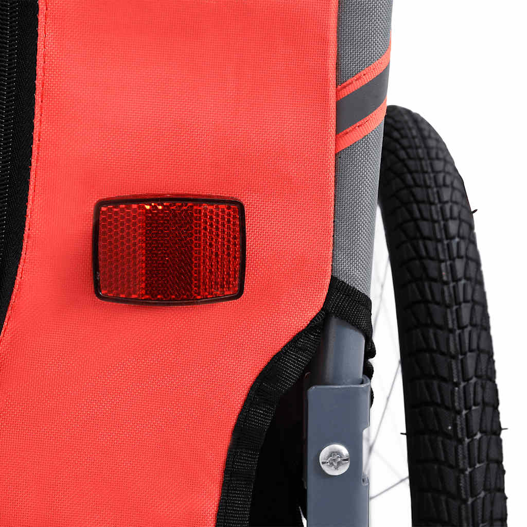 Remolque de bicicleta para mascotas rojo y negro
