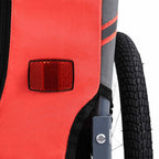 Remolque de bicicleta para mascotas rojo y negro