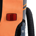 Remolque de bicicleta para mascotas naranja y gris