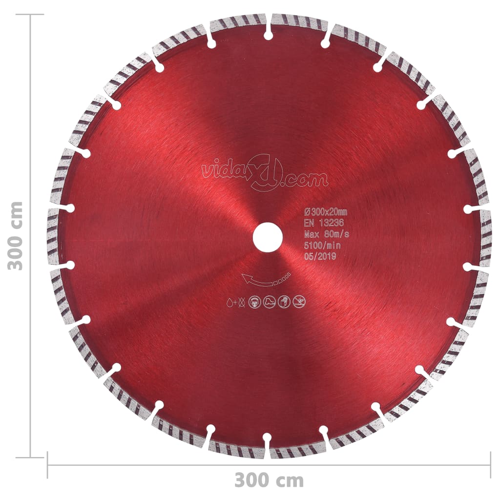 Disco de corte de diamante com turbo aço 300 mm