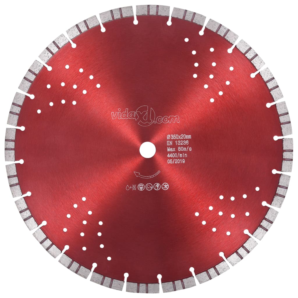 Disco de corte de diamante con turbo y agujeros acero 300 mm