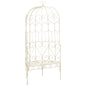Banco de jardim em metal branco envelhecido 104 cm