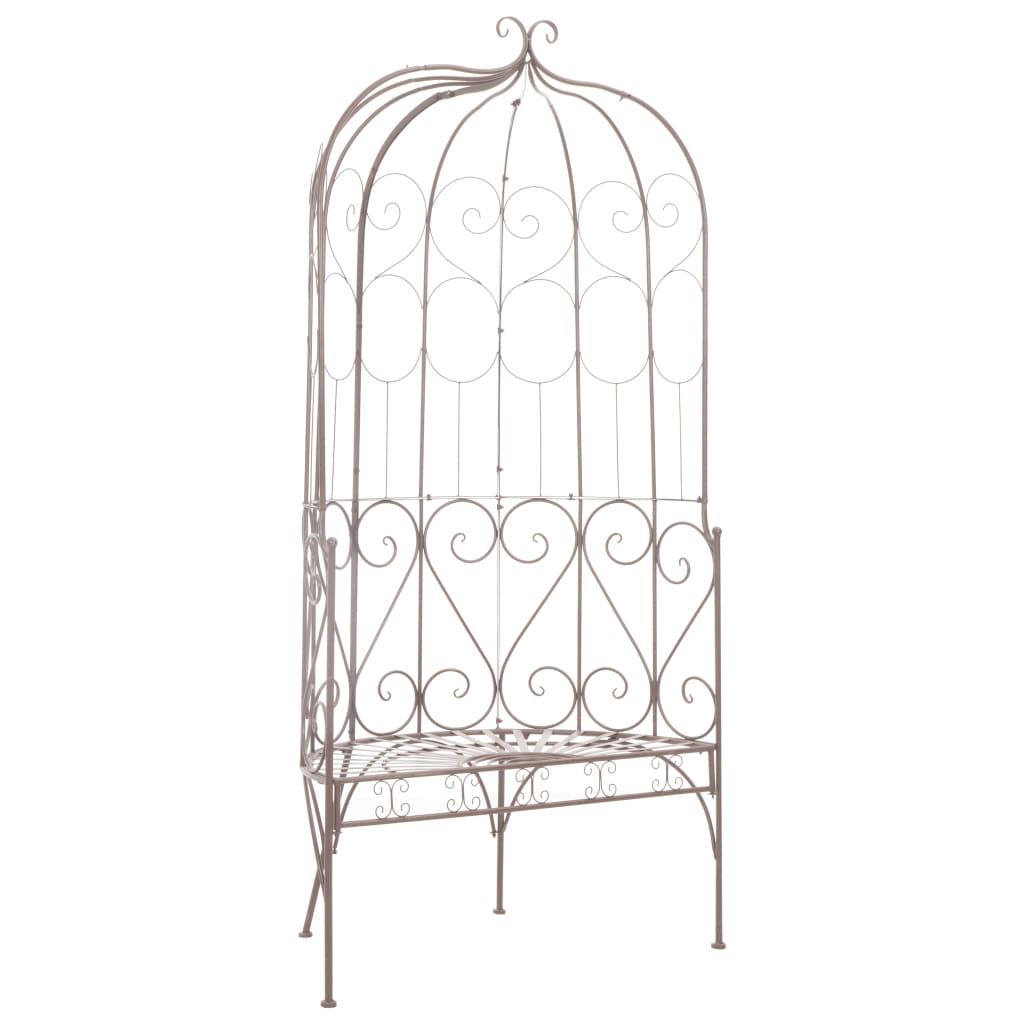 Banco de jardín metal blanco envejecido 104 cm