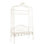 Banco de jardim em metal branco envelhecido 104 cm