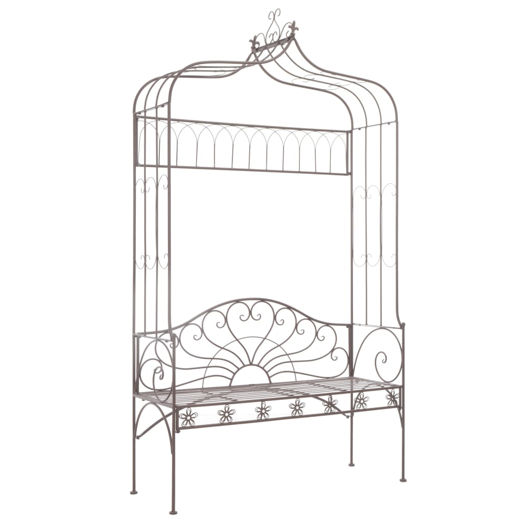 Banco de jardín metal blanco envejecido 104 cm