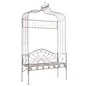 Banco de jardim em metal branco envelhecido 104 cm